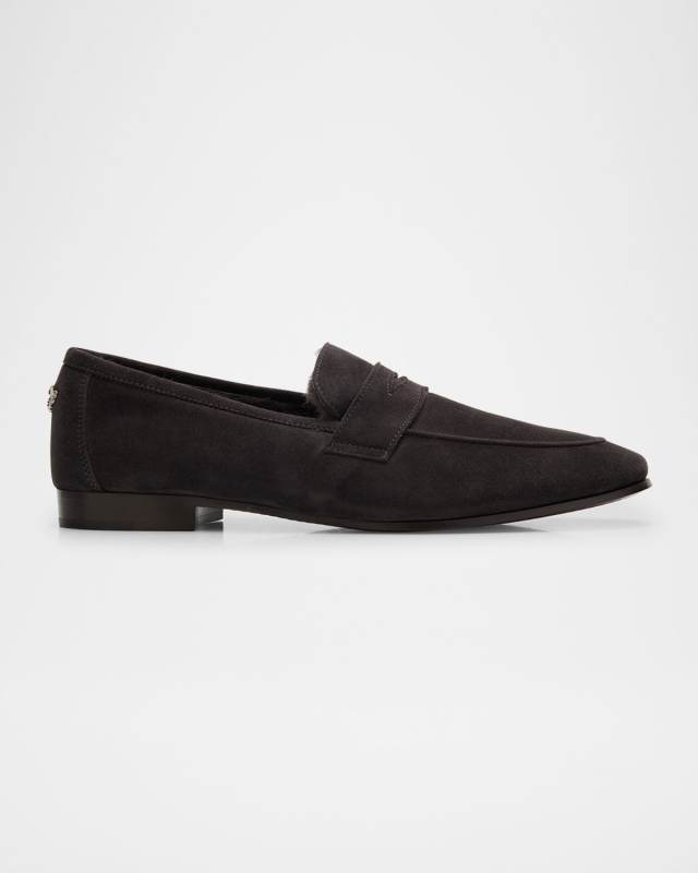 Flaneur Curly Shearling-Lined Suede Loafers